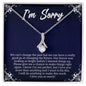 I'm Sorry Gift - Apology Gift Necklace for Her - Please Forgive Me Gift - Wife, Friend, Girlfriend - Forgiveness, Apologize Necklace 14K White Gold Finish / Standard Box