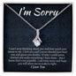 I'm Sorry Gift - Apology Gift Necklace for Her - Please Forgive Me Gift - Wife, Friend, Girlfriend - Forgiveness, Apologize Necklace 14K White Gold Finish / Standard Box