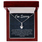 I'm Sorry Gift - Apology Gift Necklace for Her - Please Forgive Me Gift - Wife, Friend, Girlfriend - Forgiveness, Apologize Necklace 14K White Gold Finish / Luxury Box