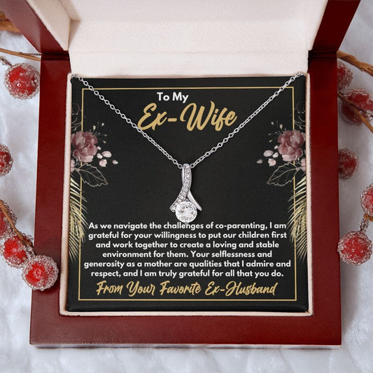 To My Ex-Wife Necklace - Gift for Ex-Wife - Co-Parenting Our Children - Divorce Jewelry for Ex - Ex-Wife Birthday - Ex-Wife Christmas