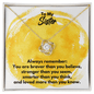 To My Sister Love Knot Necklace - Always Remember Motivational Graduation Gift - Sister Wedding Gift - Birthday Gift 18K Yellow Gold Finish / Standard Box