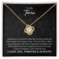 To My Twin Gift - Necklace for Twin Sister - Birthday Gift 18K Yellow Gold Finish / Standard Box