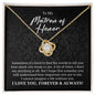 To My Matron of Honor Gift - Wedding Necklace for Matron of Honor - Birthday Gift 18K Yellow Gold Finish / Standard Box