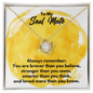 To My Soul Mate Love Knot Necklace - Always Remember Motivational Graduation Gift - Soul Mate Wedding Gift - Birthday Gift 18K Yellow Gold Finish / Standard Box