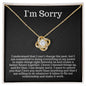 I'm Sorry Gift - Apology Gift Necklace For Her - Please Forgive me Gift - Wife, Girlfriend, Friend - Forgiveness, Apologize Necklace 18K Yellow Gold Finish / Standard Box