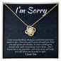 I'm Sorry Gift - Apology Gift Necklace For Her - Please Forgive me Gift - Wife, Girlfriend, Friend - Forgiveness, Apologize Necklace 18K Yellow Gold Finish / Standard Box