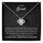 To My Bride Gift - Wedding Necklace for Bride - Valentine's Day Gift, Anniversary Gift, Mother's Day, Birthday 14K White Gold Finish / Standard Box