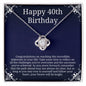 40th Birthday Necklace - Perfect Gift for Best Friend, Mother, Sister, Grandmother, Aunt, Cousin on Her 40th Milestone Birthday 14K White Gold Finish / Standard Box