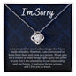 I'm Sorry Gift - Apology Gift Necklace For Her - Please Forgive me Gift - Wife, Girlfriend, Friend - Forgiveness, Apologize Necklace 14K White Gold Finish / Standard Box