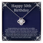 50th Birthday Necklace - Perfect Gift for Best Friend, Mother, Sister, Grandmother, Aunt, Cousin on Her 50th Milestone Birthday 14K White Gold Finish / Standard Box