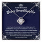 To My Bonus Granddaughter Necklace - Motivational Gift for Granddaughter-in-Law Graduation - Stepgranddaughter Birthday 14K White Gold Finish / Standard Box