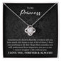To My Princess Gift - Necklace for Daughter, Granddaughter - Birthday Gift 14K White Gold Finish / Standard Box