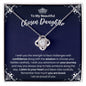To My Chosen Daughter Necklace - Motivational Gift for Bonus Daughter Graduation - Daughter-in-Law Birthday 14K White Gold Finish / Standard Box