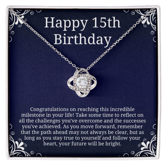 15th Birthday Necklace - Perfect Quinceanera Gift for Daughter, Sister, Granddaughter, Niece, Cousin on Her 15th Milestone Birthday 14K White Gold Finish / Standard Box