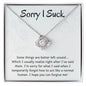 I'm Sorry Gift - Apology Gift Necklace For Her - Please Forgive me Gift - Wife, Girlfriend, Friend - Forgiveness, Apologize Necklace 14K White Gold Finish / Standard Box