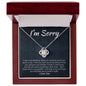 I'm Sorry Gift - Apology Gift Necklace For Her - Please Forgive me Gift - Wife, Girlfriend, Friend - Forgiveness, Apologize Necklace 14K White Gold Finish / Luxury Box