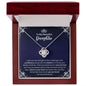 To My Daughter Necklace - Motivational Gift for Daughter Graduation - Daughter Birthday 14K White Gold Finish / Luxury Box