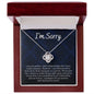 I'm Sorry Gift - Apology Gift Necklace For Her - Please Forgive me Gift - Wife, Girlfriend, Friend - Forgiveness, Apologize Necklace 14K White Gold Finish / Luxury Box