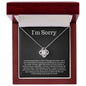 I'm Sorry Gift - Apology Gift Necklace For Her - Please Forgive me Gift - Wife, Girlfriend, Friend - Forgiveness, Apologize Necklace 14K White Gold Finish / Luxury Box