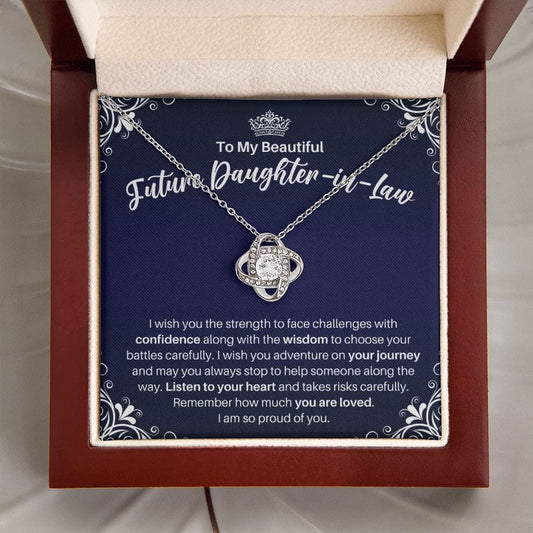 To My Future Daughter-in-Law Necklace - Motivational Gift for Son's Fiancee Graduation - Son's Girlfriend Birthday