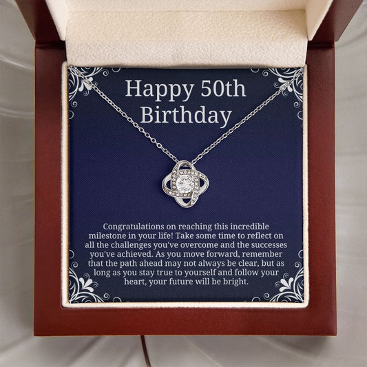 50th Birthday Necklace - Perfect Gift for Best Friend, Mother, Sister, Grandmother, Aunt, Cousin on Her 50th Milestone Birthday