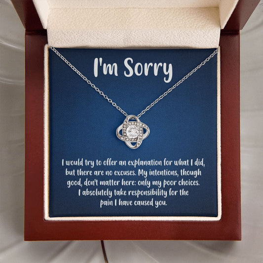 I'm Sorry Gift - Apology Gift Necklace For Her - Please Forgive me Gift - Wife, Girlfriend, Friend - Forgiveness, Apologize Necklace