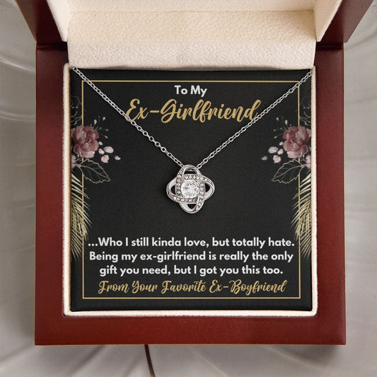 To My Ex-Girlfriend Necklace - Funny Gift for Ex-Girlfriend - Totally Hate - Breakup Jewelry for Ex - Ex-Girlfriend Birthday, Christmas