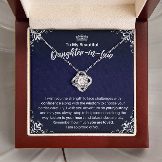 To My Daughter-in-Law Necklace - Motivational Gift for Daughter-in-Law Graduation - Daughter-in-Law Birthday