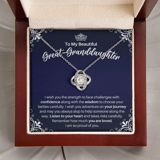 To My Great-Granddaughter Necklace - Motivational Gift for Great-Granddaughter Graduation - Great-Granddaughter Birthday