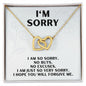 I'm Sorry Gift - Apology Gift Necklace For Her - Please Forgive Me Gift - Girlfriend, Wife, Friend - Forgiveness, Apologize Necklace 18K Yellow Gold Finish / Standard Box
