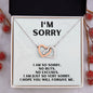 I'm Sorry Gift - Apology Gift Necklace For Her - Please Forgive Me Gift - Girlfriend, Wife, Friend - Forgiveness, Apologize Necklace