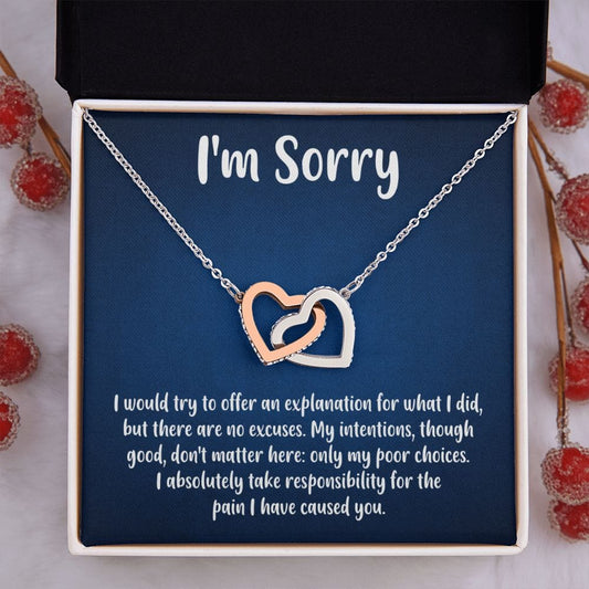 I'm Sorry Gift - Apology Gift Necklace For Her - Please Forgive Me Gift - Girlfriend, Wife, Friend - Forgiveness, Apologize Necklace