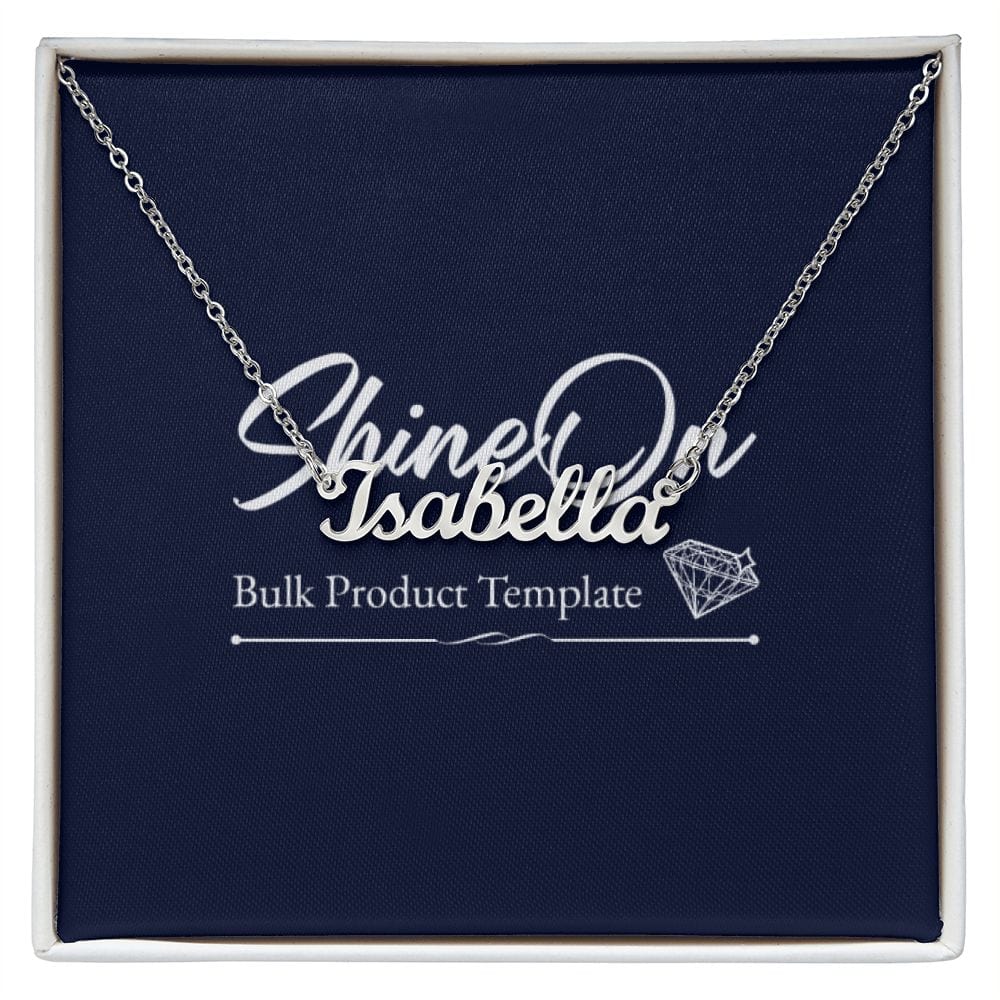 20230302 Script Name Necklace Template Polished Stainless Steel / Standard Box