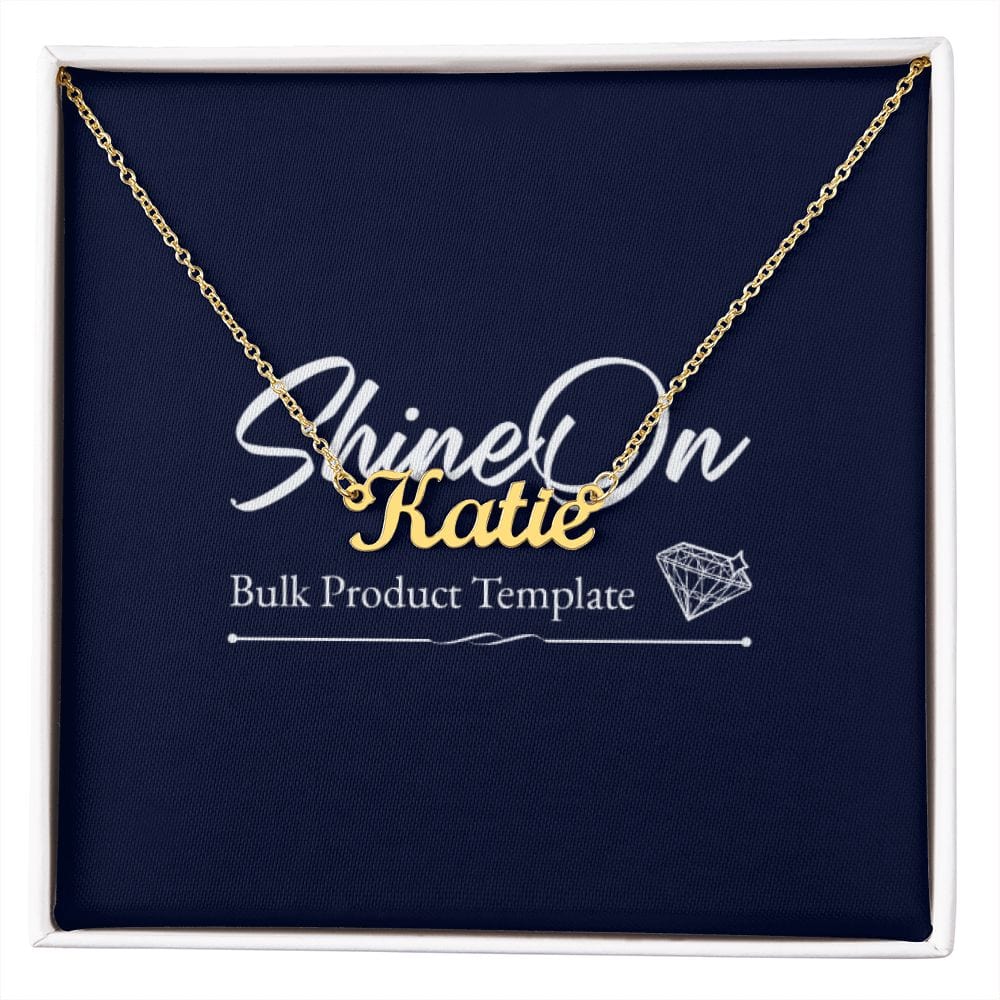 20230302 Script Name Necklace Template 18k Yellow Gold Finish / Standard Box