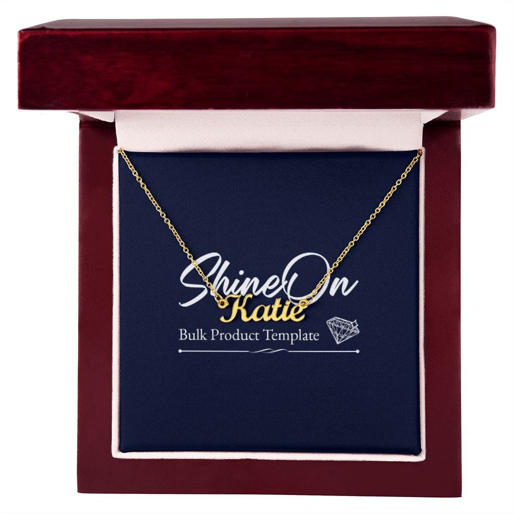 20230302 Script Name Necklace Template 18k Yellow Gold Finish / Luxury Box