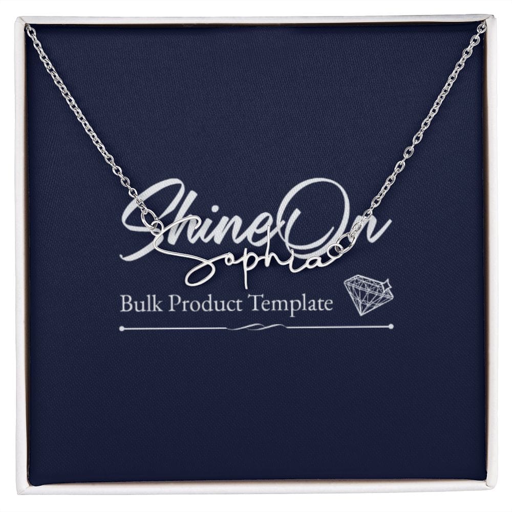 20230302 Signature Name Necklace Template Polished Stainless Steel / Standard Box