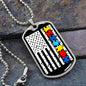 Autism Flag - Autism Awareness Dog Tag Necklace
