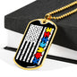 Autism Flag - Autism Awareness Dog Tag Necklace