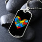 Autism Heart - Autism Awareness Dog Tag Necklace