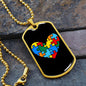 Autism Heart - Autism Awareness Dog Tag Necklace