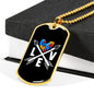 Autism Heart Love Arrows - Autism Awareness Dog Tag Necklace