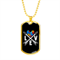 Autism Heart Love Arrows - Autism Awareness Dog Tag Necklace Military Chain (Gold) / No