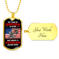 Being a Veteran Never Ends Dog Tag - Gift for Military Veteran Military Chain (Gold) / Yes