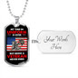 Being a Veteran Never Ends Dog Tag - Gift for Military Veteran Military Chain (Silver) / Yes