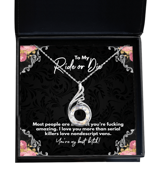 Best Friend Gifts, To My Ride or Die - You're My Best Bitch - Phoenix Necklace for Bestie, BFF - Jewelry Gift Best Friend Gifts, To My Ride or Die