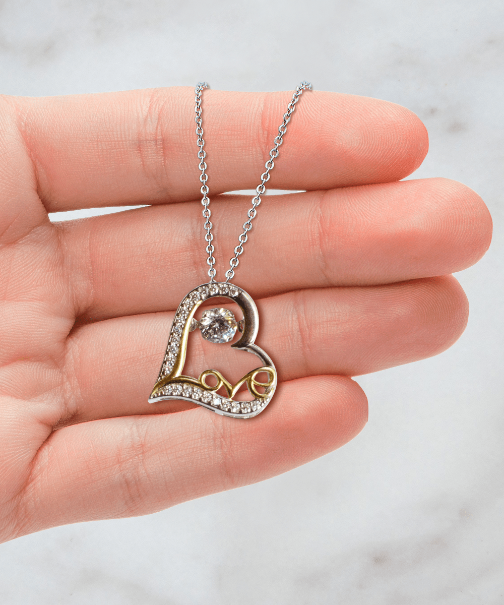 Bestie Gifts - Just Breathe - Love Dancing Heart Necklace for Encouragement, Motivation - Jewelry Gift for Best Friend