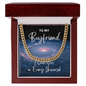 Boyfriend Cuban Link Chain Gift - I Love You In Every Universe Necklace - Jewelry for Doctor Strange Fan 14K Gold Over Stainless Steel Cuban Link Chain / Luxury Box