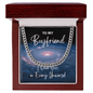Boyfriend Cuban Link Chain Gift - I Love You In Every Universe Necklace - Jewelry for Doctor Strange Fan Stainless Steel Cuban Link Chain / Luxury Box