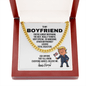 Boyfriend Gift - Republican Trump Necklace - Boyfriend Birthday, Father's Day, Christmas Gift Cuban Link Chain (14K Gold Plated)