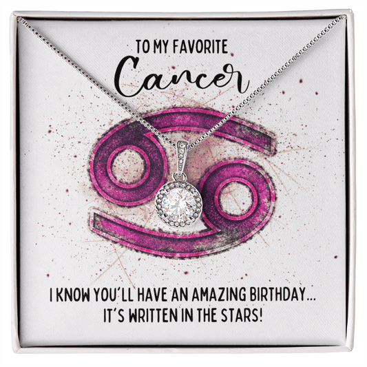 Cancer Birthday Necklace - Zodiac Gift - June 21 – July 22 Two-Toned Box
